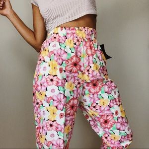80’s Floral High Waisted Pants w/ Tags